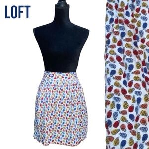LOFT Outlet Linen Blend Pineapple Colorful Skirt - Women’s Medium